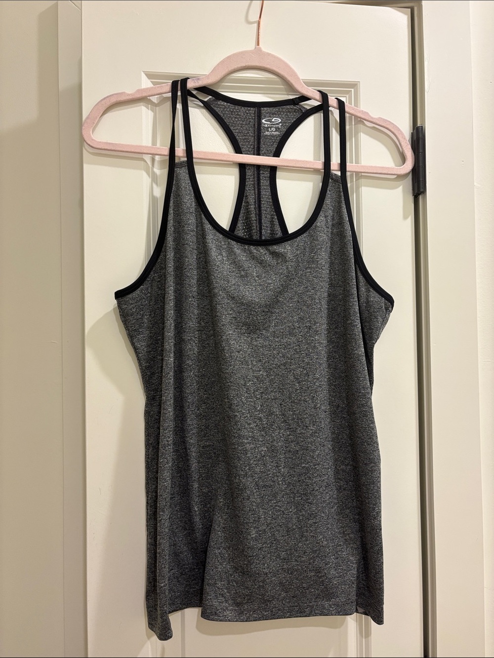 Champion Gray Racerback Athletic Tank with Black Trim